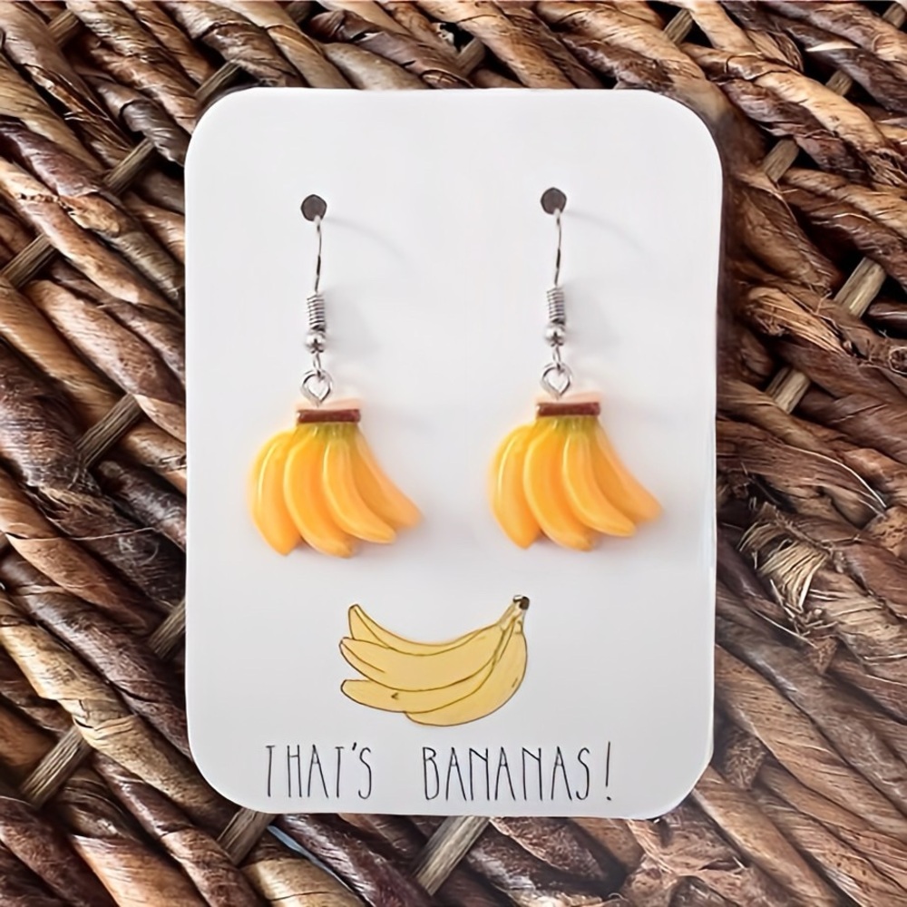 "That's Bananas!" New Handmade Banana Bunch Dangle Earrings (V3)